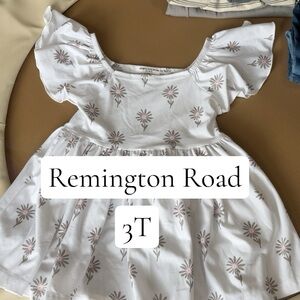 Remington Road White Floral Puff Sleeve Dress - Pink & Gray Print